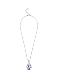 Pre-loved Vintage Rhodium Plated Detachable Pendant, Blue/Silver
