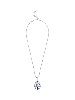 Pre-loved Vintage Rhodium Plated Detachable Pendant, Blue/Silver, Blue/Silver