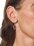 Pre-loved Silver Vermeil Amethyst and Agate Pear Drop Earrings