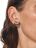 Pre-loved Shining Gold and Rhodium Plate Huggy Ear Clips