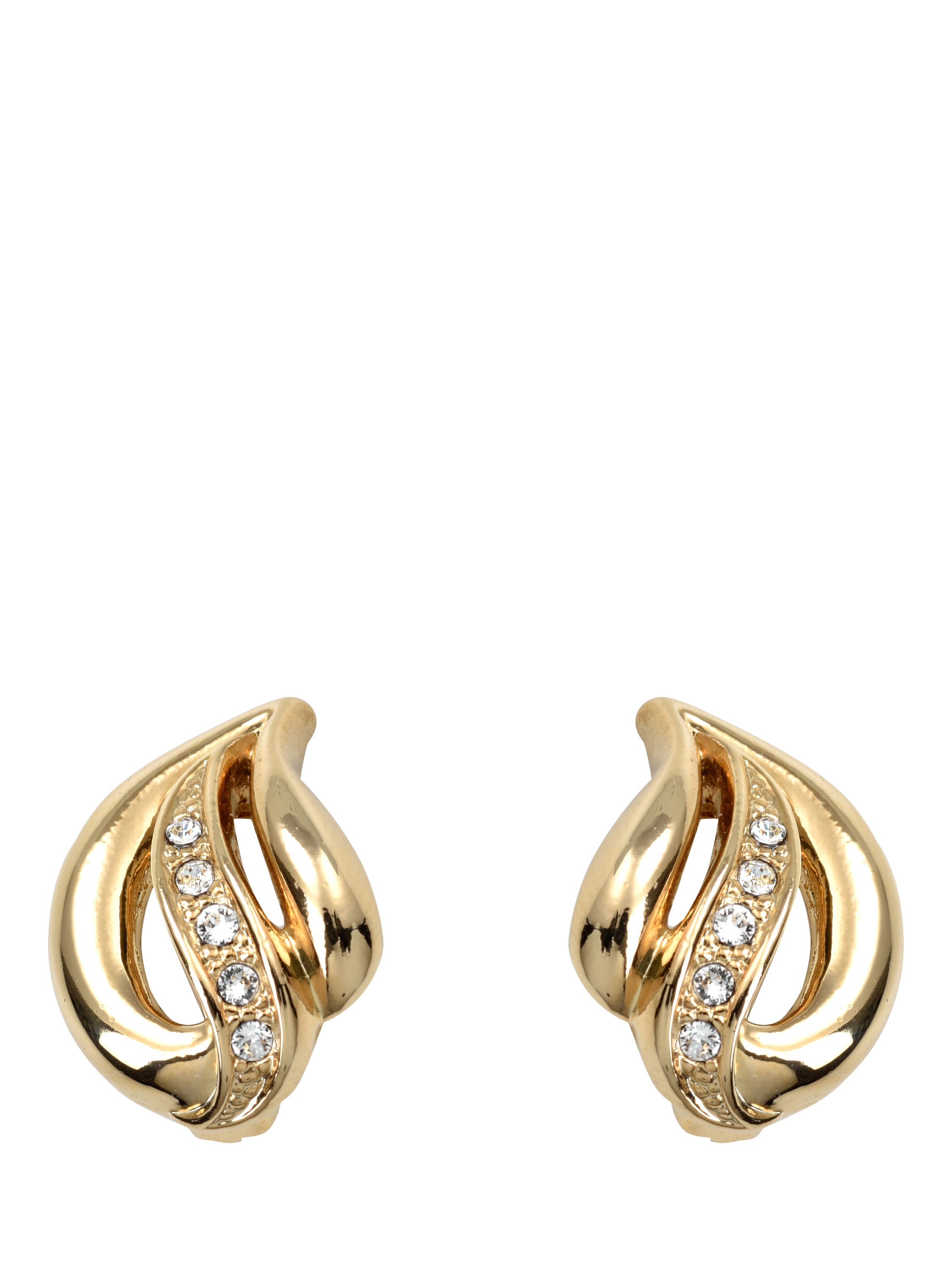 Product image 1 of 2, which shows Pre-loved Gold Plated Crystal Huggie Clip-On Earrings