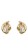 Pre-loved Gold Plated Crystal Huggie Clip-On Earrings