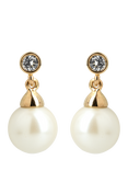 Pre-loved Gold Plated Spherical Swarovski Pearl Drop Earrings