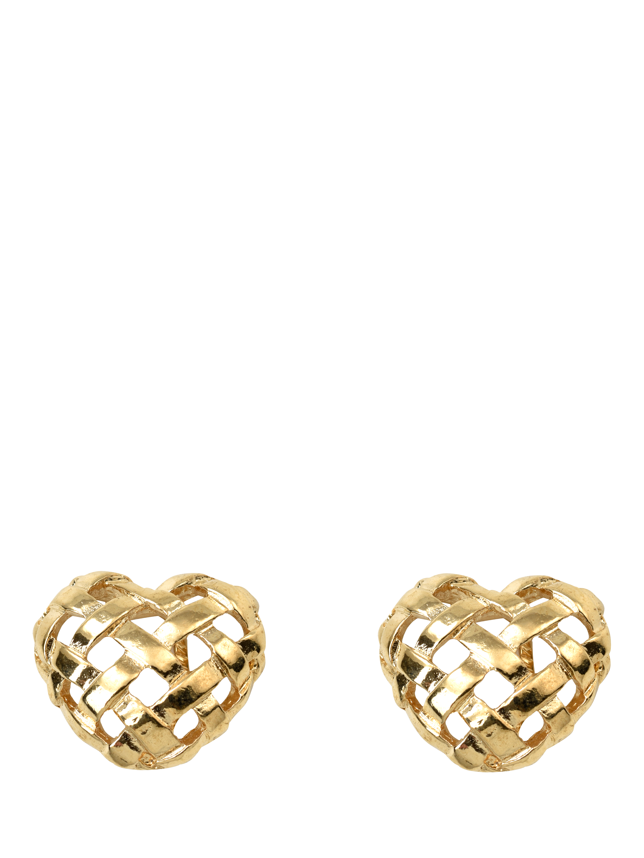 Product image 1 of 3, which shows Pre-loved Gold-Plated Woven Heart Clip-On Earrings