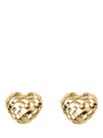 Pre-loved Gold-Plated Woven Heart Clip-On Earrings