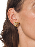 Pre-loved Gold-Plated Woven Heart Clip-On Earrings