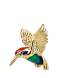 Pre-loved Attwood & Sawyer Gold Plated Swarovski Hummingbird Brooch, Circa 1980s