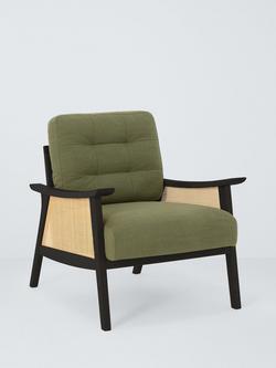 John Lewis Gondola Club Chair, Black Leg, Green Linen, Green Linen