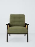 John Lewis Gondola Club Chair, Black Leg, Green Linen