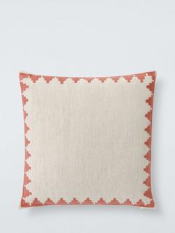 John Lewis Chevron Border Cushion, Pink