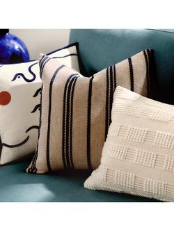 John Lewis Coastal Bird Cushion, White/Multi - view 2, White Multi