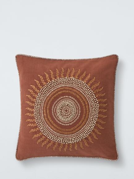 John Lewis Sol Cushion, Burnt Umber, Burnt Umber
