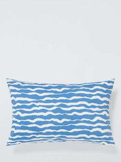John Lewis Painted Waves Indoor/Outdoor Cushion, Blue