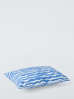 John Lewis Painted Waves Indoor/Outdoor Cushion - view 2, Blue