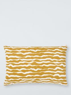 John Lewis Painted Waves Indoor/Outdoor Cushion, Yellow