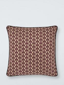 John Lewis Triangle Geo Indoor/Outdoor Cushion, Burnt Umber