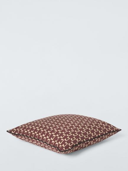 John Lewis Triangle Geo Indoor/Outdoor Cushion - view 2, Burnt Umber
