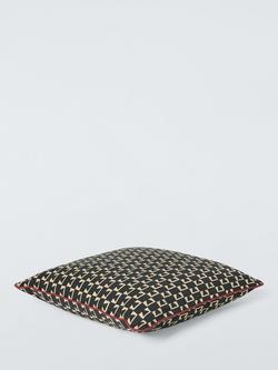 John Lewis Triangle Geo Indoor/Outdoor Cushion - view 2, Black