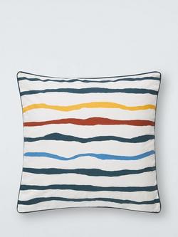 John Lewis Wavy Stripe Indoor/Outdoor Cushion, Multi, Multi