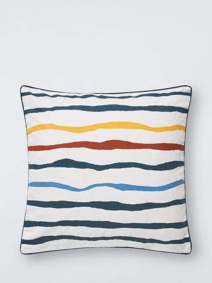 John Lewis Wavy Stripe Indoor/Outdoor Cushion, Multi, Multi