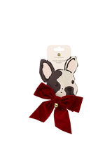 Talking Tables Dog Velvet Bow, Red Dark