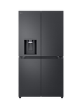 LG GMF960EV4E NatureFRESH Freestanding 50/50 Plumbed American Style Fridge Freezer, Essence Black Steel