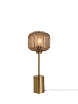 MADE Briz Textured Glass Table Lamp, Orange Light, Orange Light