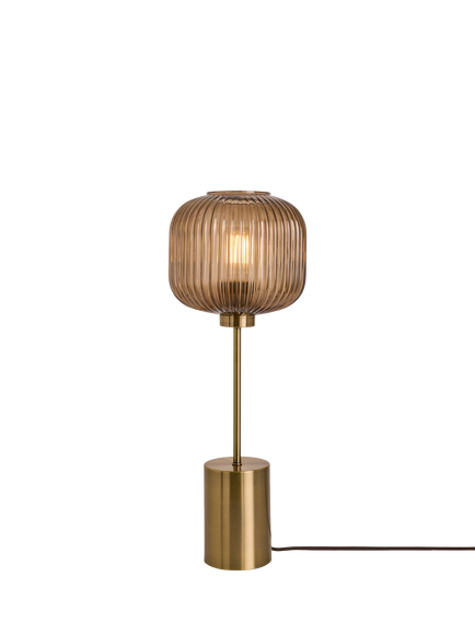 MADE Briz Textured Glass Table Lamp, Orange Light, Orange Light
