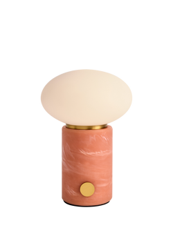 MADE Mirissa Rechargeable Portable Marble Effect Table Lamp, Orange - view 2, Orange Mid