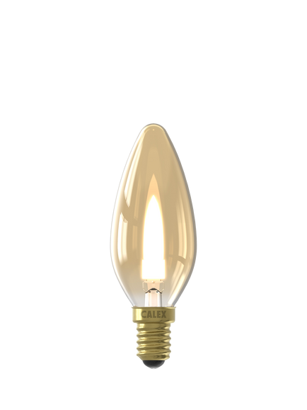 Calex 1W E14 LED Flexible Filament Tinted Candle Bulb, Clear Clear