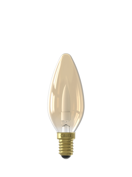 Calex 1W E14 LED Flexible Filament Tinted Candle Bulb - view 2, Clear Clear