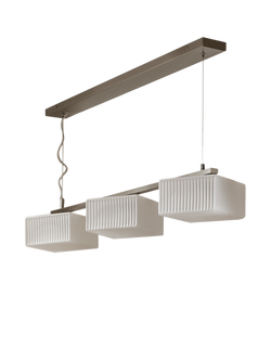 MADE Alma 3 Glass Lamp Cluster Bar Ceiling Light, White, White White