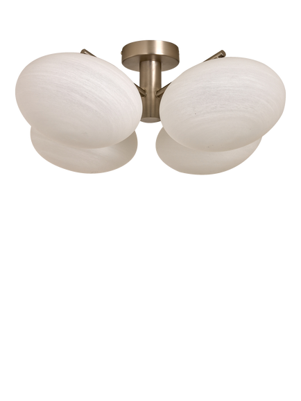 MADE Caleb 4 Arm Glass Orb Semi Flush Ceiling Light, Silver - view 2, Silver
