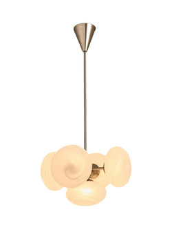 MADE Caleb 5 Arm Glass Orb Pendant Ceiling Light, Silver, Silver