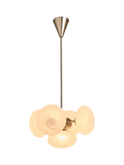 MADE Caleb 5 Arm Glass Orb Pendant Ceiling Light, Silver, Silver