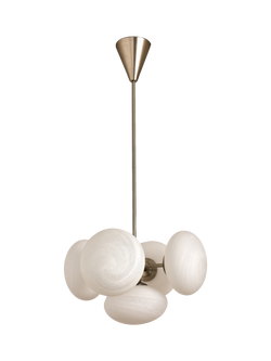 MADE Caleb 5 Arm Glass Orb Pendant Ceiling Light, Silver - view 2, Silver