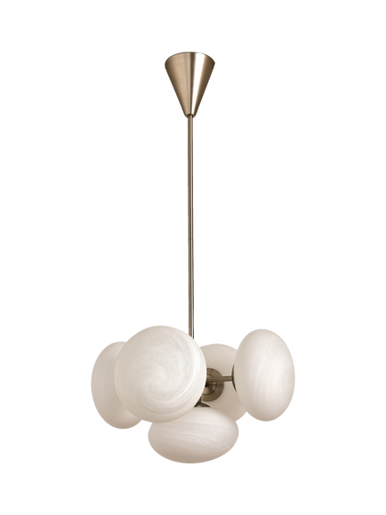 MADE Caleb 5 Arm Glass Orb Pendant Ceiling Light, Silver - view 2, Silver