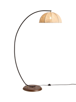 MADE Benny Curved Floor Lamp, White Ivory, White Ivory