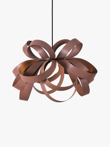 Tom Raffield Cove Skipper Pendant Ceiling Light, Dia.62cm, Shell Pink
