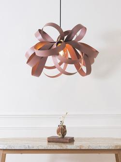 Tom Raffield Cove Skipper Pendant Ceiling Light - view 2, Shell Pink