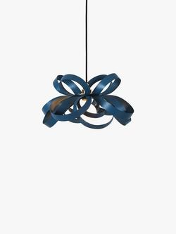 Tom Raffield Cove Skipper Small Pendant Ceiling Light, Falmouth Blue