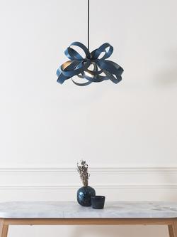 Tom Raffield Cove Skipper Small Pendant Ceiling Light - view 2, Falmouth Blue