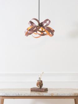 Tom Raffield Cove Skipper Small Pendant Ceiling Light - view 2, Shell Pink