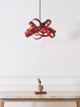 Tom Raffield Cove Skipper Small Pendant Ceiling Light, Ember Red