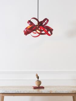 Tom Raffield Cove Skipper Small Pendant Ceiling Light - view 2, Ember Red