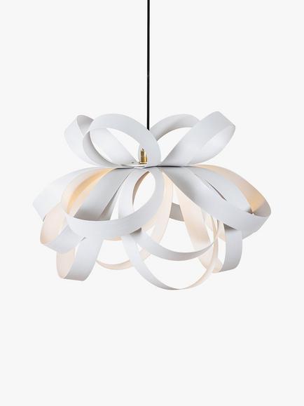 Tom Raffield Cove Skipper Pendant Ceiling Light, Dia.62cm, Chalk White