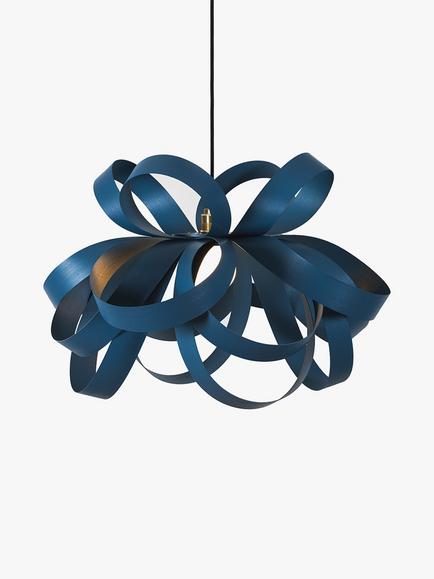 Tom Raffield Cove Skipper Pendant Ceiling Light, Dia.62cm, Falmouth Blue