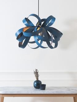 Tom Raffield Cove Skipper Pendant Ceiling Light - view 2, Falmouth Blue