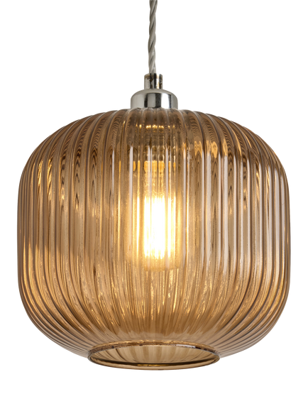 MADE Briz Easy Fit Textured Glass Lampshade, Orange Light