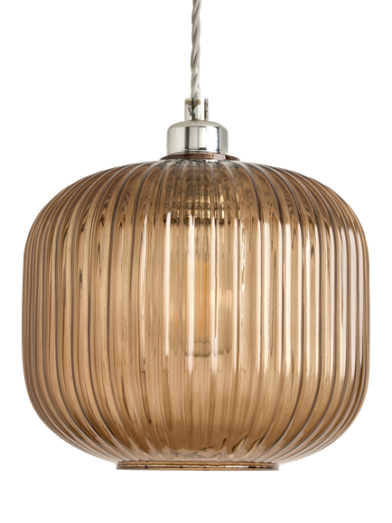 MADE Briz Easy Fit Textured Glass Lampshade - view 2, Orange Light